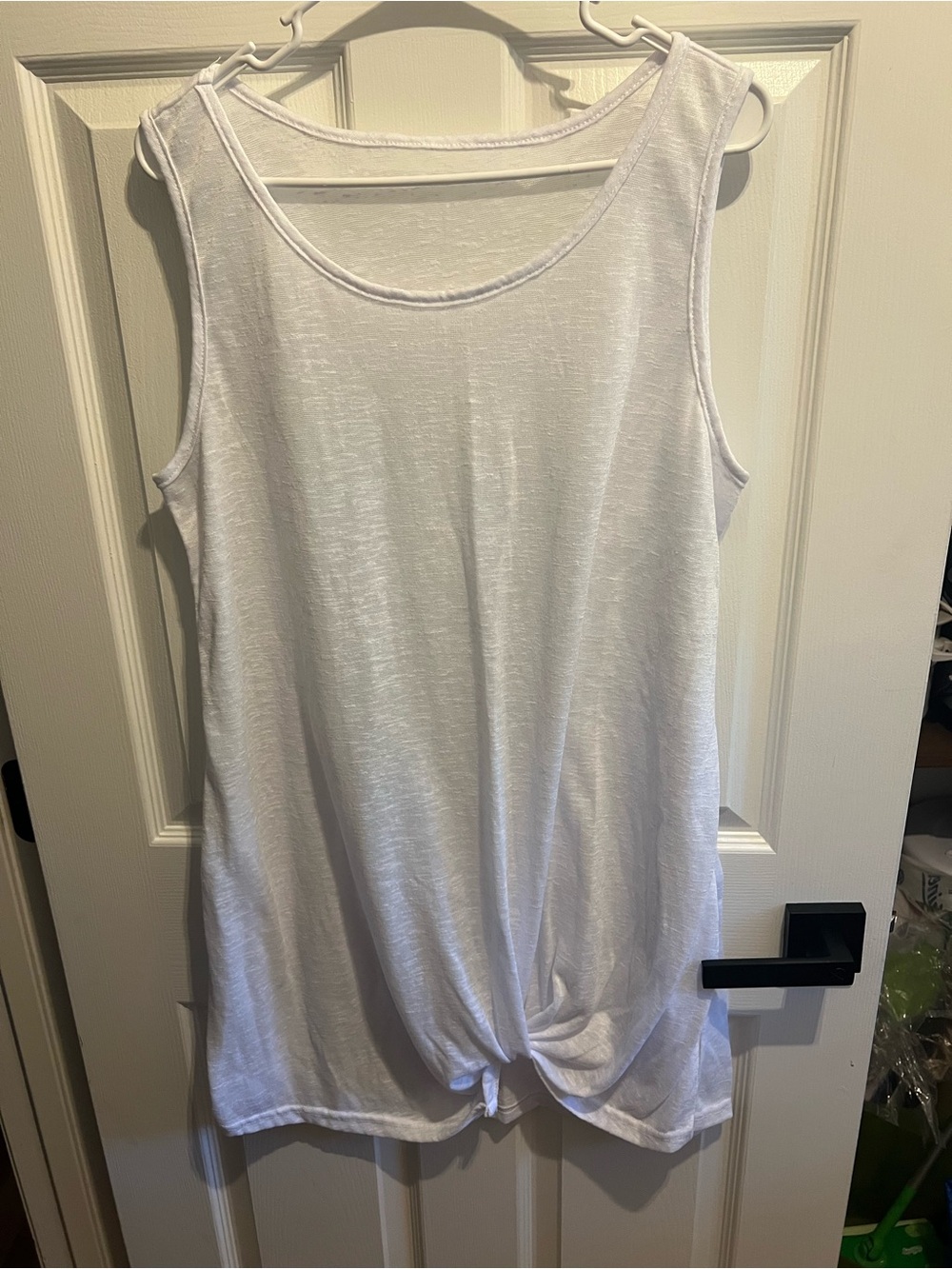 Women's White Tie-Front Tank Top
